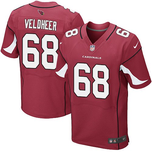 Men's Elite Jared Veldheer Nike Jersey Red Home - #68 NFL Arizona Cardinals